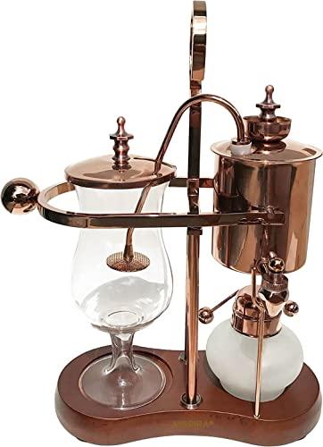 Nispira Vintage Belgian Belgium Luxury Royal Family Balance Syphon Siphon Coffee Maker Copper Color, 1 set - Sales4U