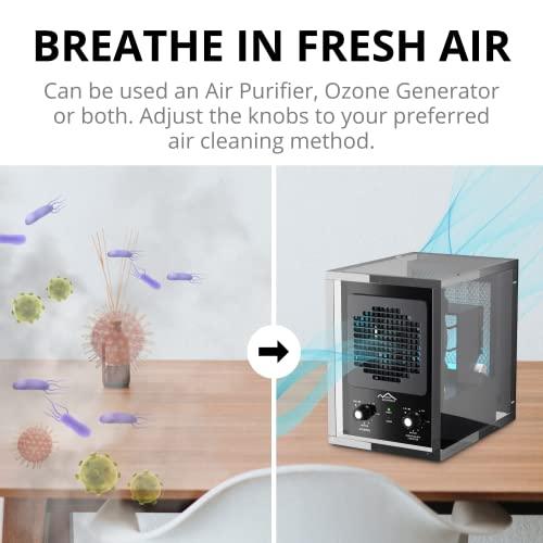 New Comfort 6 Stage UV Ozone Generator Air Purifier Cleaner HEPA Covers 3000 Feet Acyrlic - Sales4U