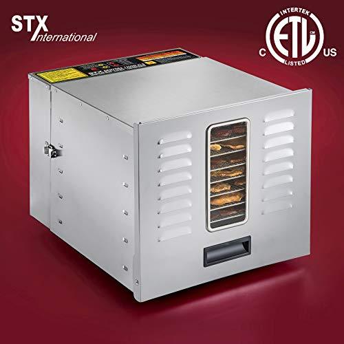 STX International STX-DEH-1200W-XLS Dehydra Commercial Grade Stainless Steel Digital Food Dehydrator - 10 Trays - 1200 Watts - 165 Degree Fahrenheit - Jerky Safe with 15 Hour Timer - Sales4U