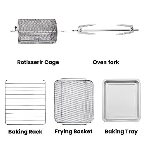 COMFEE' Retro Air Fry Toaster Oven, 7-in-1, 1500W, 19QT Capacity, 6 Slice, Air Fry, Rotisseries, Warm, Broil, Toast, Bake, Convection Bake, Black, Perfect for Countertop - Sales4U