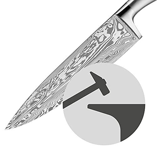 WMF 3-Piece Knife Set Utility Knife Meat Knife Chef's Knife Damasteel Damascus Performance Cut Forged Sharpening Steel Cromargan Stainless Steel 120 Layers of Handles in a Wooden Box Made in Germany - Sales4U