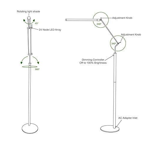 Cocoweb FLED-GPS High Powered Dimmable LED Piano Floor Lamp - Sales4U