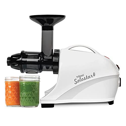 Tribest Solostar SS-4200-B Horizontal Slow Masticating Juicer, Single Auger Cold Press Juicer & Juice Extractor, White - Sales4U