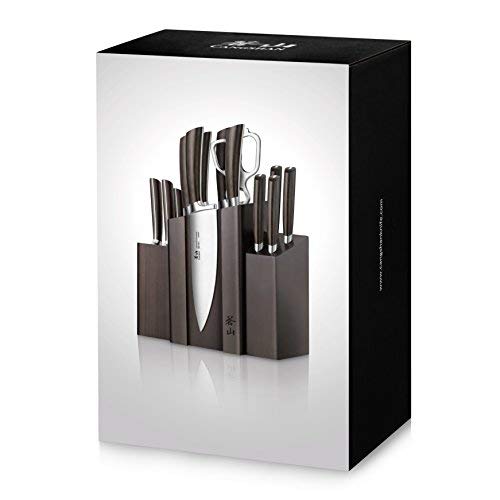 Cangshan A Series 1022285 German Steel Forged DENALI Magnetic Knife Block Set, Walnut