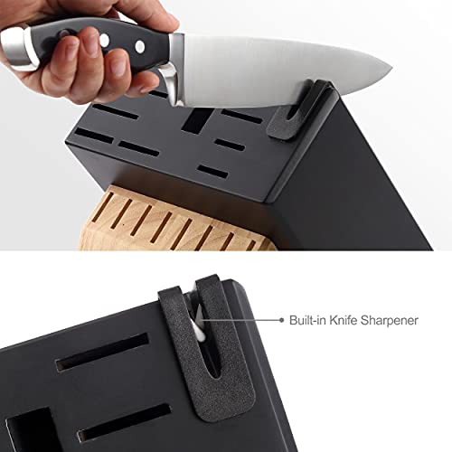 McCook® MC65 Knife Sets, 20 Pieces German Stainless Steel Kitchen Knives Block Set with Pull-Away Steak Block and Built-in Knife Sharpener