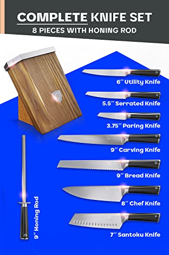 Dalstrong 8 Piece Knife Block Set - Vanquish Series - Forged High Carbon German Steel - POM Handle - NSF Certified