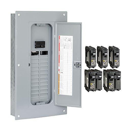 Square D - HOM2448M100PCVP Homeline Load Center with Cover, 100-Amp Convertible Main Breaker, 1-Phase, 24-Space, 48-Circuit, Indoor - Value Pack Plug-on Neutral Ready - Sales4U