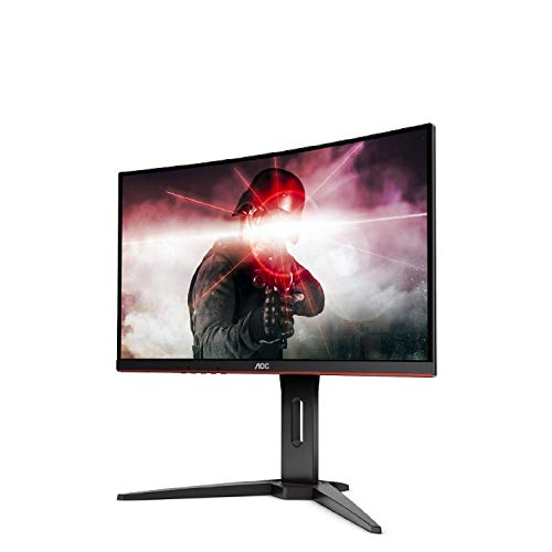 AOC C24G1 24" Curved Frameless Gaming Monitor, FHD 1080p, 1500R VA panel, 1ms 144Hz, FreeSync, Height adjustable, VESA, 3-Year Zero Dead Pixels Black