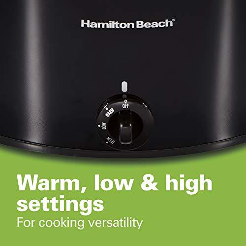 Hamilton Beach Slow Cooker, Extra Large 10 Quart, Black (33195) & Portable 7-Quart Programmable Slow Cooker With Lid Latch Strap for Easy Transport, Dishwasher-Safe Crock, Black (33474) - Sales4U