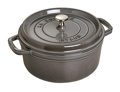 STAUB Cast Iron Roaster/Cocotte, Round, 30 cm, 8.35 L, Graphite Grey - Sales4U