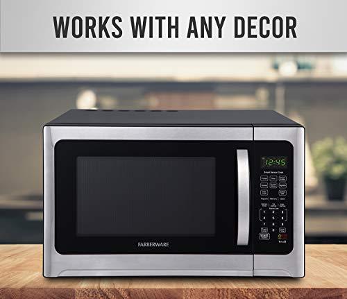 Farberware Professional FMO12AHTBKE 1.2 Cu. Ft. 1100-Watt Microwave Oven With Smart Sensor Cooking and LED Lighting, Brushed Stainless Steel - Sales4U