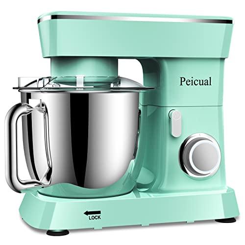Upgraded Household Stand Mixer for Peicual 800W 10+P Speed High-Performance Tilt-Head Electric Kitchen Mixer 5.5 QT Stainless Steel Bowl with Dough Hook Flat Beater Wire Whisk & Splash Guard - Sales4U