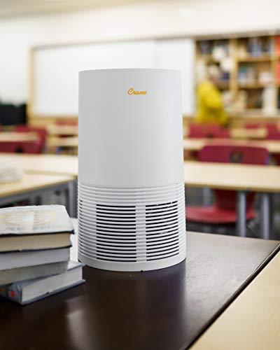 Crane Air Purifier with True HEPA Filter, Germicidal UV Light, 300 Sq Feet Coverage, Timer Function, Sleep Mode, Washable Particle Filter, EE-5068 - Sales4U