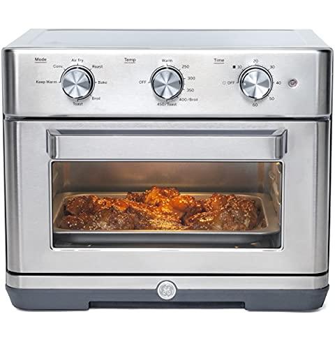 GE Mechanical Air Fryer Toaster Oven + Accessory Set | Convection Toaster with 7 Cook Modes | Large Capacity Oven - Fits 12" Pizza | Countertop Kitchen Essentials | Stainless Steel - Sales4U