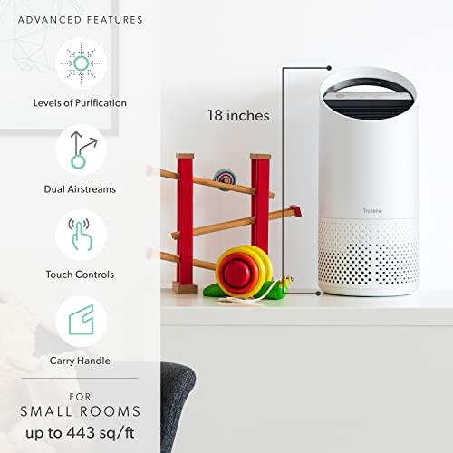 TruSens Air Purifier with UV-C Light + HEPA Filtration | Small | Portable Handle | Simple Touch | Speed Control | Whisper Mode | White - Sales4U
