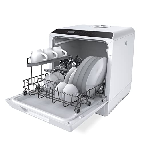 Countertop Dishwasher, 5 Washing Programs Portable Dishwasher With 5-Liter Built-in Water Tank And Inlet Hose & Drain Hose