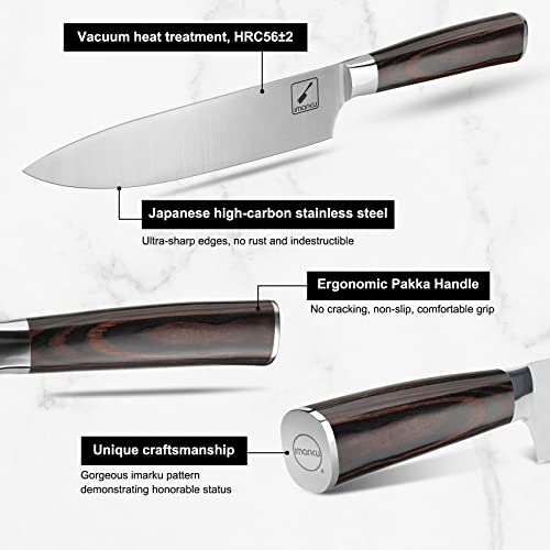 Knife Set, imarku 16-Piece Premium Kitchen Knife Set, Ultra Sharp Japanese Stainless Steel Knife Set with Block and Knife Sharpener, All-in-one Practical Knives Set for Kitchen, Home Essentials