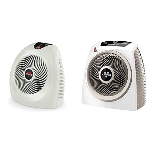 Vornado VH2 Whole Room Space Heater, Linen & AVH10 Vortex Heater with Auto Climate Control, 2 Heat Settings, Fan Only Option, Digital Display, Advanced Safety Features, Whole Room, White