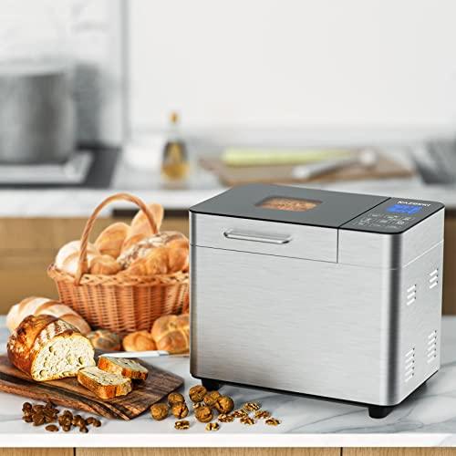 Razorri Bread Maker Machine Stainless Steel UL Certified, 25-in-1 with Nonstick Bread Pan, Homemade DIY 2Lbs Breadmaker, Gluten-Free Setting, LED Display, 15H Delayed-start & 1H Keep Warm, 3 Crust Colors and 3 Loaf Sizes - Sales4U