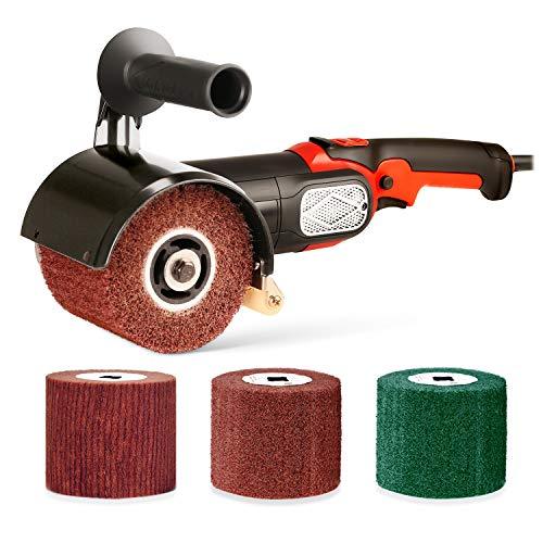 Burnishing Polishing Machine, ZFE 1200W 110V Burnishing Polishing Machine Polisher/Sander Set with 4PCS Non-woven Burnishing Wheels (80# 120# 240# 360#) for Metal and Stainless Steel Polishing - Sales4U