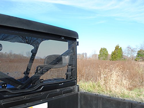 SuperATV Rear Windshield for 2017+ Polaris Ranger XP 1000 / Crew (See Fitment) | 1/4" Light Tint Polycarbonate 250x Stronger Than Glass & 25x Stronger Than Acrylic (Not Scratch Resistant) | USA Made