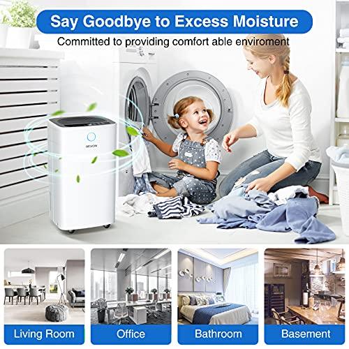 Dehumidifiers, SEAVON 2,000 Sq. Ft Dehumidifier for Home Basements and Large Room, 30 Pint Dehumidifier with Auto or Manual Drainage(0.68 Gallon), 35dB Industry Leading Noise Reducing, Intelligent Humidity Control, 3 Operation Modes, Clothes Drying, Child - Sales4U