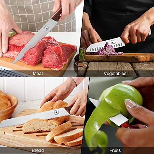 Knife Set, imarku 16-Piece Professional Japanese Kitchen Knife Set, Knife Sets for Kitchen with Block, German High Carbon Steel Kitchen Knives Set, Best Gifts for Mom and Dad, Gifts for Women & Men