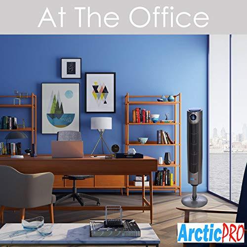 Arctic-Pro Digital Screen Oscillating Tower Fan with Remote Control, Dark Gray, 42-Inch - Sales4U