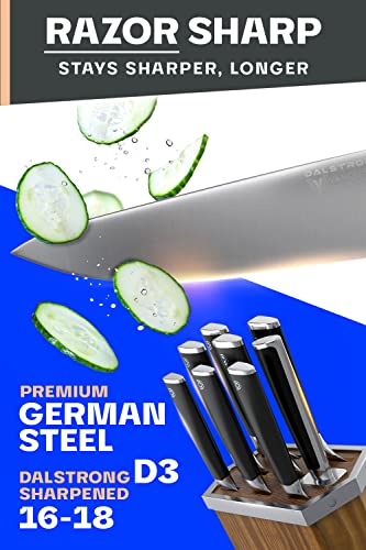Dalstrong 8 Piece Knife Block Set - Vanquish Series - Forged High Carbon German Steel - POM Handle - NSF Certified