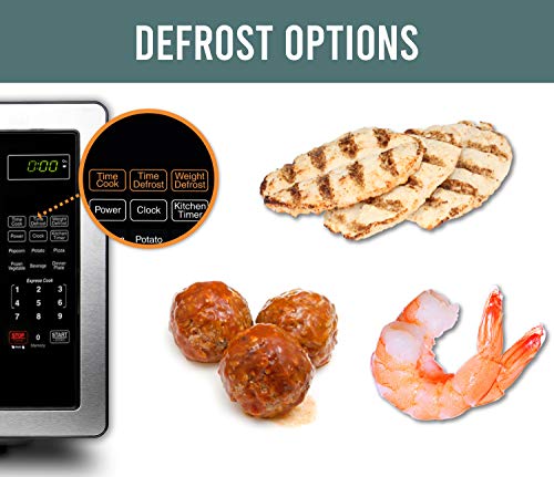 Farberware Countertop Microwave 1.1 Cu. Ft. 1000-Watt Compact Microwave Oven with LED lighting, Child lock, and Easy Clean Interior, Stainless Steel Interior & Exterior