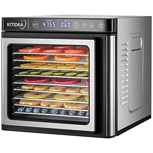 KITIDEA Food Dehydrator, 9 Stainless Steel Trays Dehydrator for Food and Jerky, Herbs, Veggies, Fruits, 1000W Electric Food Dryer Machine with Digital Temperature and Timer, Recipe Book Included - Sales4U