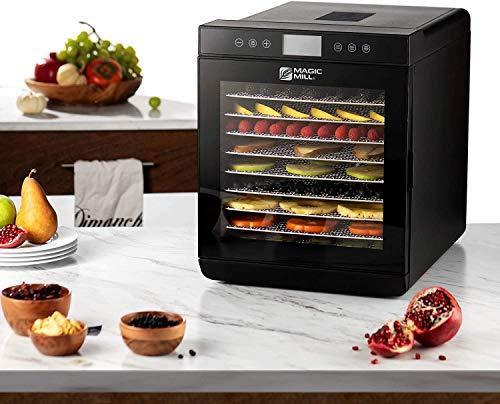 Magic Mill Food Dehydrator Machine (10 Stainless Steel Trays) Digital Adjustable Timer | Temperature Control | Keep Warm Function | Dryer for Jerky, Herb, Meat, Beef, Fruit and To Dry Vegetables - Sales4U