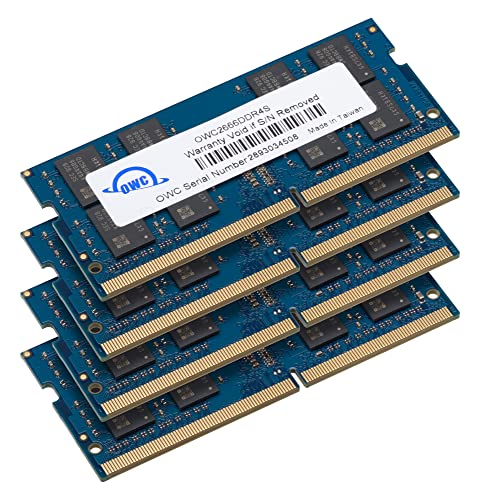 OWC 64GB (4 x 16GB) PC21300 DDR4 2666MHz SO-DIMMs Memory Compatible with Mac Mini 2018, iMac 2019 and up, and Compatible PCs (OWC2666DDR4S64S)