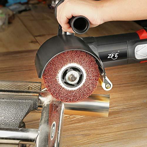Burnishing Polishing Machine, ZFE 1200W 110V Burnishing Polishing Machine Polisher/Sander Set with 4PCS Non-woven Burnishing Wheels (80# 120# 240# 360#) for Metal and Stainless Steel Polishing - Sales4U