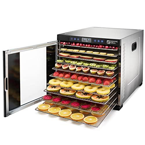 Magic Mill Food Dehydrator Machine | 11 Stainless Steel Trays | Adjustable Timer and Temperature Control | Jerky, Herb, Meat, Beef, Fruits and Vegetables Dryer | Safety Over Heat Protection - Sales4U