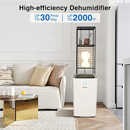 Dehumidifiers, SEAVON 2,000 Sq. Ft Dehumidifier for Home Basements and Large Room, 30 Pint Dehumidifier with Auto or Manual Drainage(0.68 Gallon), 35dB Industry Leading Noise Reducing, Intelligent Humidity Control, 3 Operation Modes, Clothes Drying, Child - Sales4U