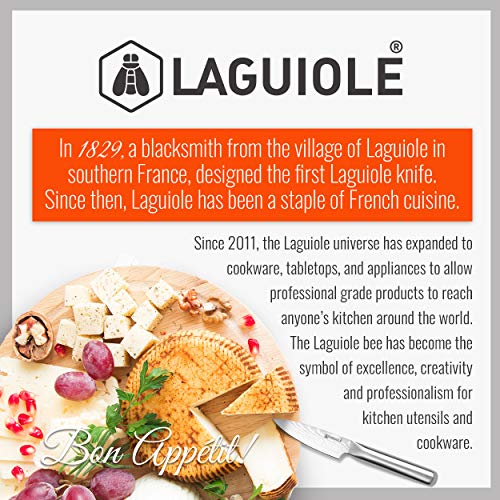 Laguiole 5-Piece Professional Chef's Knife Set with Magnetic Wood Board Holder for Kitchen