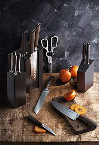 Cangshan A Series 1022285 German Steel Forged DENALI Magnetic Knife Block Set, Walnut