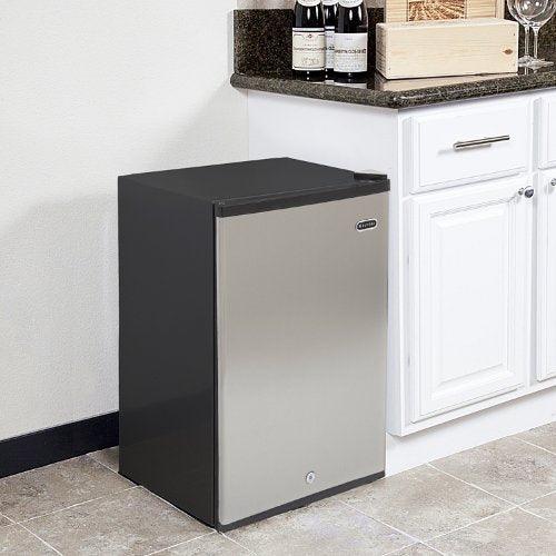 Whynter CUF-112SS CUF-210SS Mini, 2.1 Cubic Foot Energy Star Rated Small Upright Freezer with Lock, Stainless Steel, Black-1.1 Feet - Sales4U
