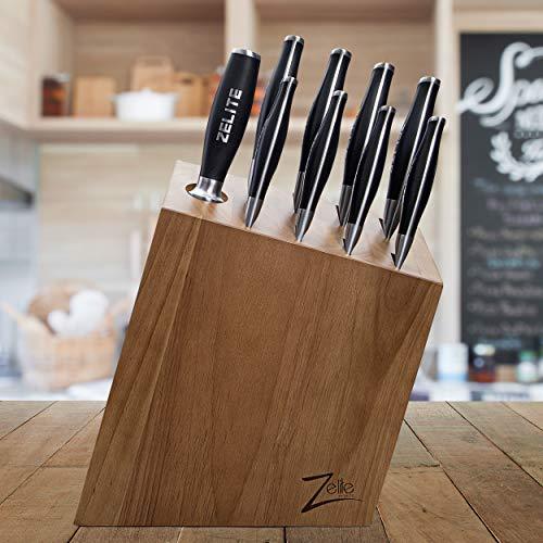 Zelite Infinity Knife Block Set (9-pc), Kitchen Knife Set, Knife Sets for Kitchen with Block - German High Carbon Stainless Steel - INCLUDING 8 Professional Kitchen Knives & Honing Steel 10 Inch - Sales4U