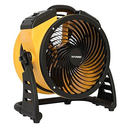 XPOWER FC-100 Heavy Duty Industrial High Velocity Whole Room Air Mover Air Circulator Utility Floor Fan, Variable Speed, Timer, 11 inch, 1100CFM - Sales4U