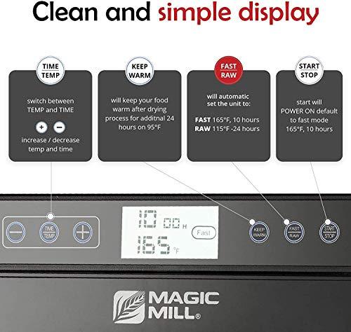 Magic Mill Food Dehydrator Machine (10 Stainless Steel Trays) Digital Adjustable Timer | Temperature Control | Keep Warm Function | Dryer for Jerky, Herb, Meat, Beef, Fruit and To Dry Vegetables - Sales4U