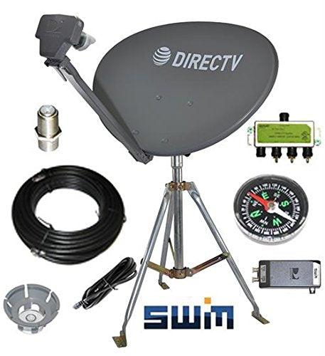 DirecTV SWM SL3S Portable Satellite RV Dish Kit Camping Tailgating with Tripod SWiM and level - Sales4U