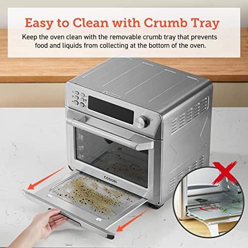 COSORI Air Fryer Toaster Oven Combo, 12-in-1 Convection Ovens Countertop, Stainless Steel, Smart, 6-Slice Toast, 12-inch Pizza, with Bake, Roast, Broil, 75 Recipes&Accessories Tray, Basket, 26.4QT - Sales4U
