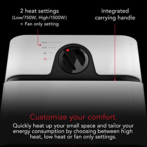 Vornado VMH500 Whole Room Metal Heater, Ice White & Velocity 1 Personal Space Heater with 2 Heat Settings and Advanced Safety Features, Small, White