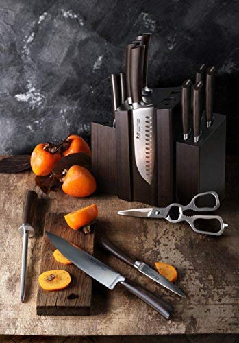 Cangshan A Series 1022285 German Steel Forged DENALI Magnetic Knife Block Set, Walnut