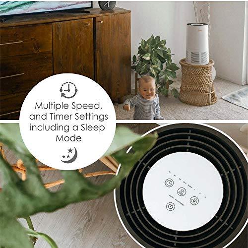 Crane Air Purifier with True HEPA Filter, Germicidal UV Light, 300 Sq Feet Coverage, Timer Function, Sleep Mode, Washable Particle Filter, EE-5068 - Sales4U