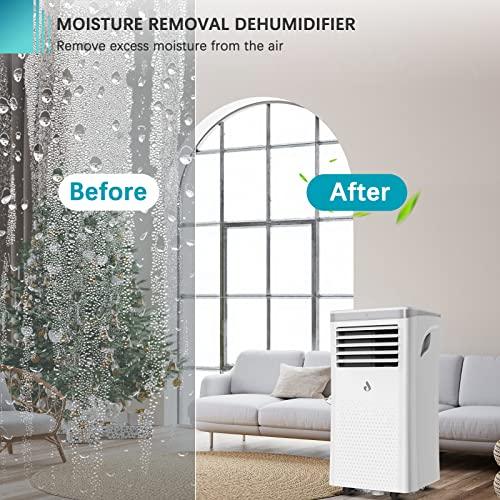 8,000 BTU Portable Air Conditioner/ 3 in 1 AC Portable for Room to 300 sq.ft with Remote Control/Portable AC Unit with Dehumidifier/Fan & Window Kit Included - Sales4U