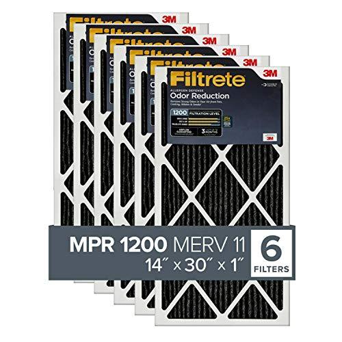 Filtrete 14x30x1 Air Filter MPR 1200 MERV 11, Allergen Defense Odor Reduction, 6-Pack (exact dimensions 13.81 x 29.81 x 0.81) - Sales4U