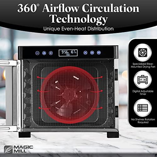 Magic Mill Food Dehydrator Machine | 7 Stainless Steel Trays | Dryer for Jerky, Dog Treats, Herb, Meat, Beef, Fruit | Keep Warm Function, Digital Timer and Temperature Control, Equipped Safety Over-Heat Protection, ETL Approved - (MFD-7070, 7 Stainless St - Sales4U